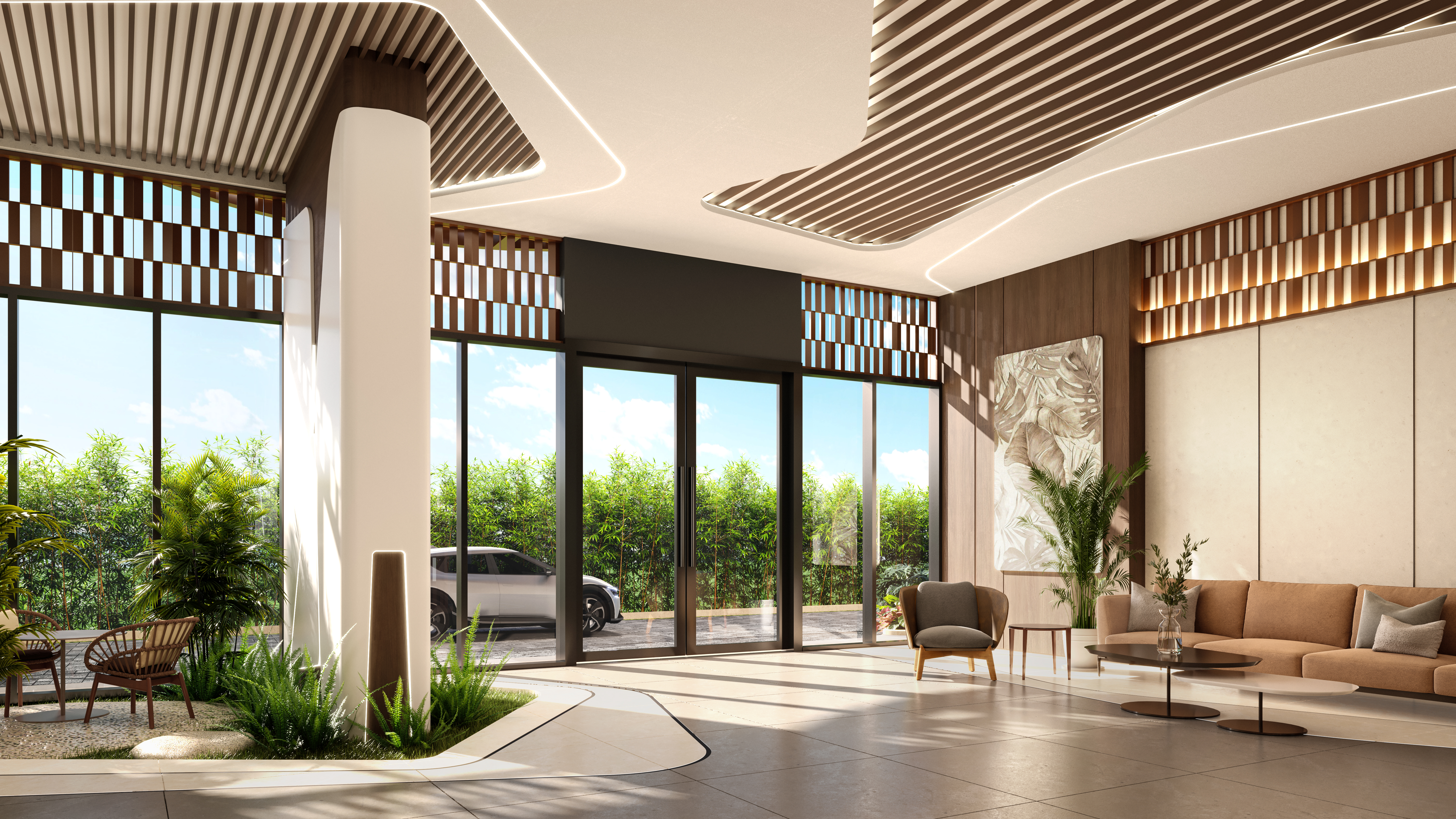Sảnh đón hiện đại của dự án bất động sản gần Sài Gòn SkySOLIS