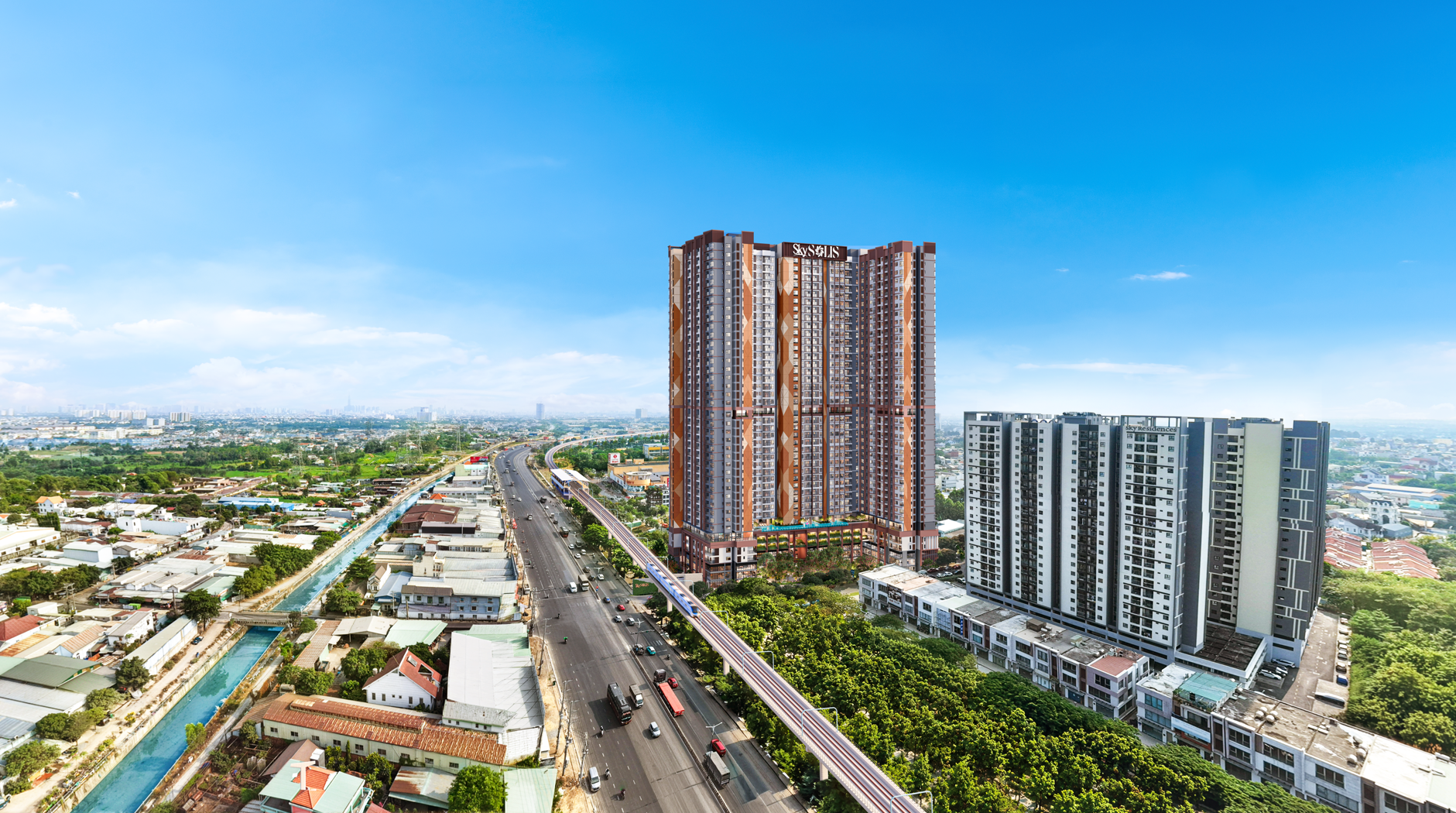 Quốc lộ 13 kết nối khu vực căn hộ Lái Thiêu với TP.HCM