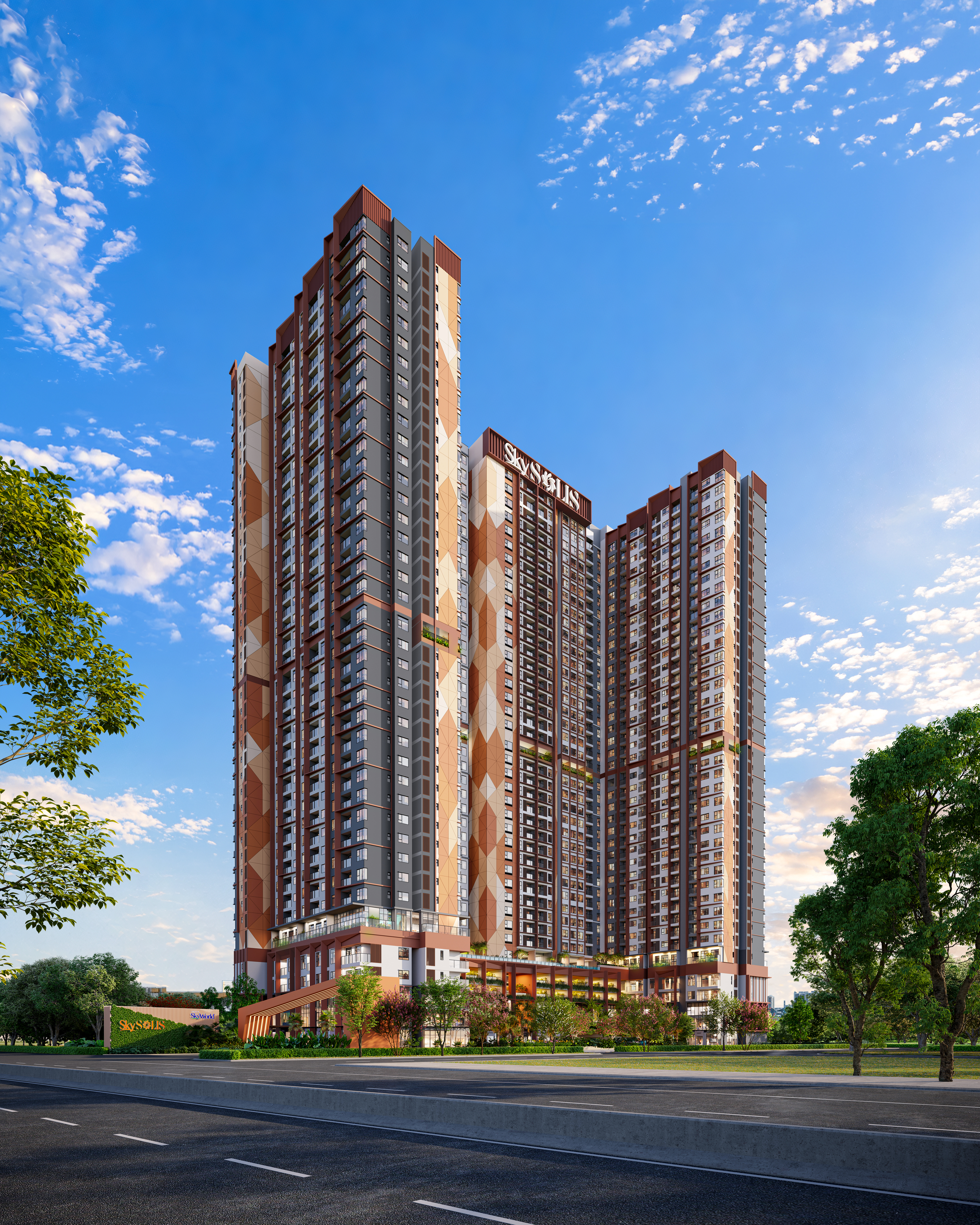phối cảnh tổng thể chung cư Thuận An SkySOLIS