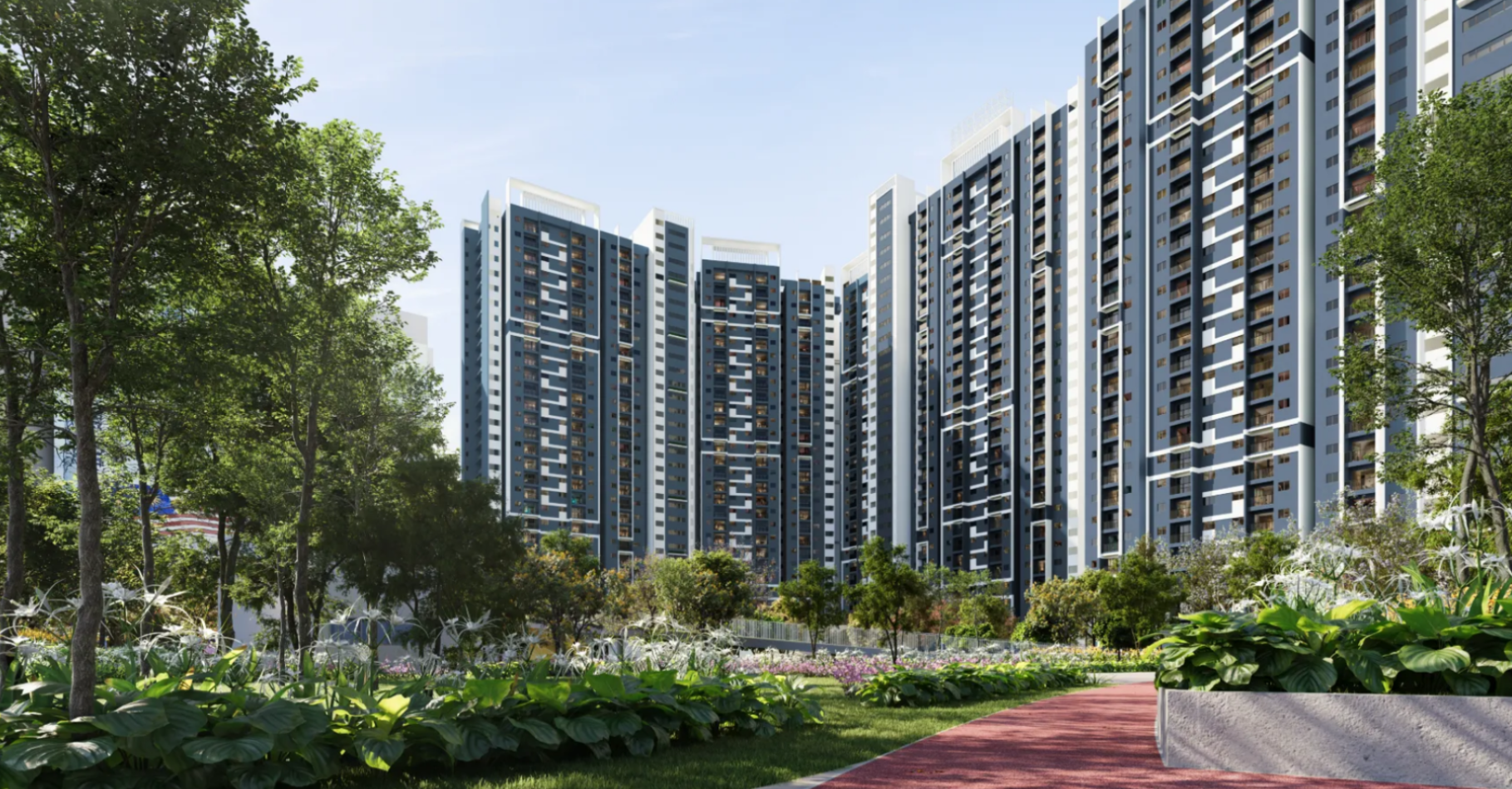 Không gian xanh tại dự án căn hộ do SkyWorld phát triển