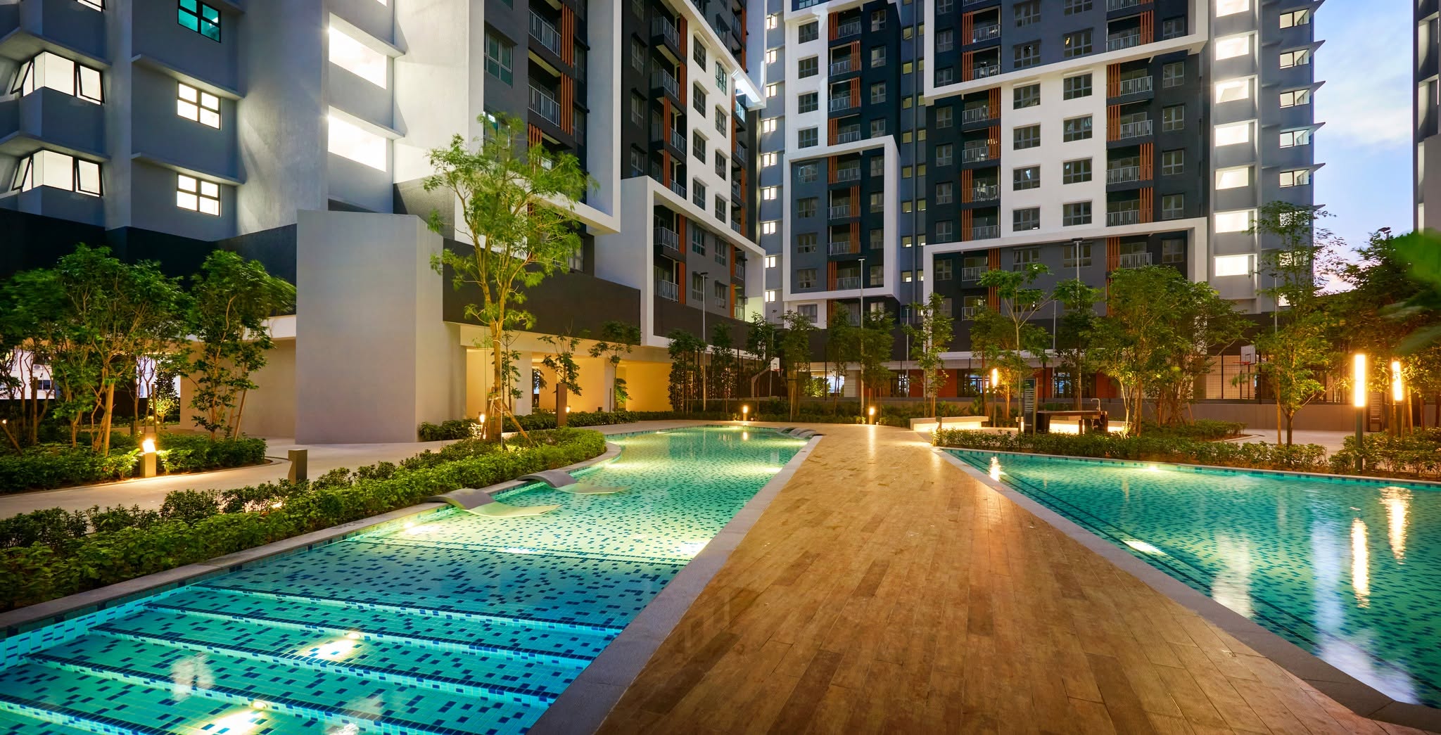 Tiện ích ngoài trời tại một dự án căn hộ của SkyWorld ở Malaysia