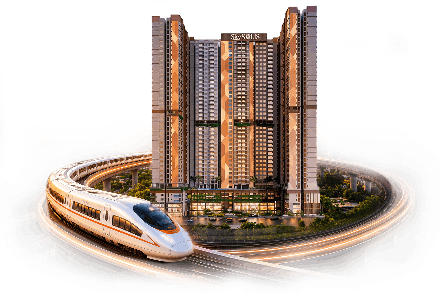 Image of train and Sky Solis project